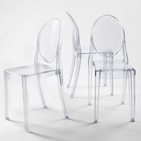 Vente en gros de chaises de soirée en acrylique tabouret haut transparent en plastique acrylique pour banquet de fête chaises de bar fantôme pour événement
