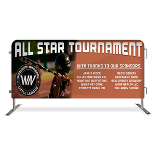 Custom Logo Crowd Control Fence <b>Banner</b> Portable Barricade Barrier Cover for Outdoor Sports Events Made Durable Vinyl Polyester - Product Image 1