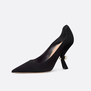 Women Sexy Pointed Toe Flock <b>Shoes</b> High <b>Hook</b> Peal Heels Big Size 46 Sandals Dress Stiletto Wide Fit Pumps - Product Image 2