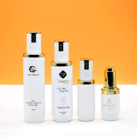 Botella de vidrio para cosméticos, tarro de crema con tapón de rosca para loción, 1 onza, 50g, 30ml, 40ml, 100ml120ml