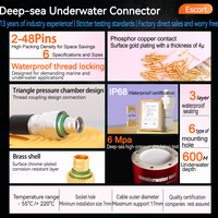 Konektor Robot Bawah Air Deep Sea 600 Meter FVG Plug HVG Fixed Socket Seri 0W 2/3/4/5/6/7/9 Pin Kedap Air IP68