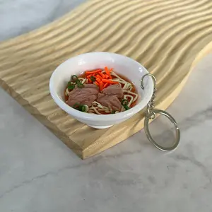 BSBH Popular Restaurant Simulation Food Keychain Noodles Keychain Custom Food Pendant Keychain