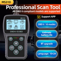 Nuevo escáner MS310 BT OBD2 EOBD, herramienta de diagnóstico de coche, probador de batería de diagnóstico de motor, escáner de sistema completo para coches de protocolo OBD 2