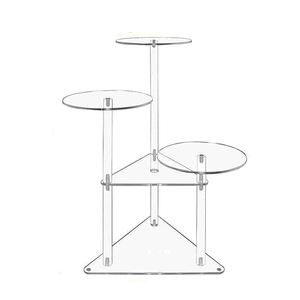 رف 3 طوابق حامل زوايا من الأكريليك لعرض النباتات والأزهار رفّ لعرض النباتات في الزوايا المفتوحة حامل إصيص نباتات طافية شفافة من الزئبق - Product Image 2