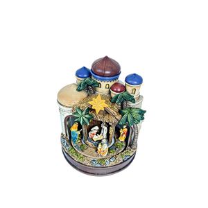 Crèche <span class=keywords><strong>de</strong></span> Noël en résine avec lumières LED et musique, décor <span class=keywords><strong>de</strong></span> scène <span class=keywords><strong>de</strong></span> la Nativité pour cadeaux religieux - Product Image 3