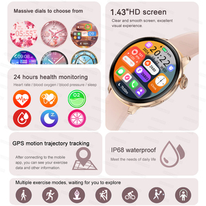 วอทช์ 3 โปรนาฬิกาของแท้รุ่นใหม่ GPS NFC สมาร์ทวอทช์ผู้หญิงกีฬาติดตามอัตราการเต้นของหัวใจออกซิเมทรีกันน้ำบลูทูธสมาร์ทวอทช์เลดี้ - Product Image 2