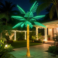 Vente en gros de palmiers artificiels tropicaux LED pour l'extérieur, imperméables IP65, 10 m, avec feuilles en plastique vert, 3 m