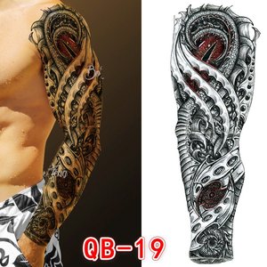 Diseños de pegatinas de tatuaje de manga completa temporal <span class=keywords><strong>Tribal</strong></span> fresco para hombres <span class=keywords><strong>tatuajes</strong></span> de piel de cuerpo de manga de <span class=keywords><strong>brazo</strong></span> falso - Product Image 2