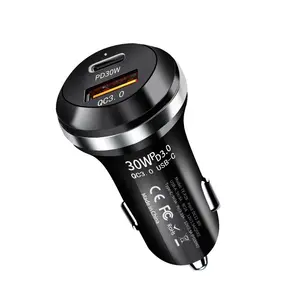 DC 12V-30V PD 48W 고속 급속 충전 자동차 USB 충전기 QC 3.0 18W 자동차 전화 고속 충전 충전기