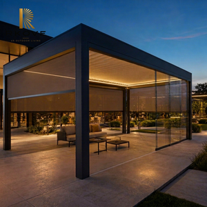 RKOVE RK-C3 <b>3</b>*4m Smart Bioclimatic Aluminum Pergola System with Rotating Louvers and LED Lighting for Luxury Patio - Product Image 1
