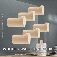 Crochets muraux multifonctionnels en bois, classiques et modernes, faits à la main, pour vêtements et salle de bain