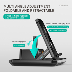 ชุดของขวัญสุดหรูแบบดร็อปชิปสำหรับ iPhone 15 <span class=keywords><strong>PRO</strong></span> MAX 15W พร้อมไฟ RGB พร้อมลำโพง <span class=keywords><strong>BT</strong></span> นาฬิกา6 in 1ที่ชาร์จไร้สาย - Product Image 4