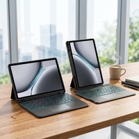 Étui pour tablette avec support de clavier, fente pour stylet et réglage multi-angles, compatible avec OnePlus Pad Pro 12,1 pouces, avec prise en charge de langues personnalisées