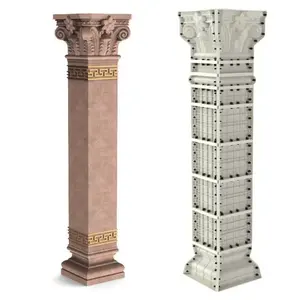 Plastic Roman grooved round square column mold Decorative Square Concrete Roman column pillar plastic molds for sale