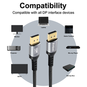 Dp 2.1 80gbps 16k nam-nam dp Cáp Adapter mạ Vàng bện HDMI Video kết nối máy tính xách tay TV máy tính AL Shell - Product Image 3