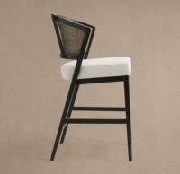 Chaise de bar en bois massif de style américain, une chaise de comptoir de bar haut de gamme et luxueuse, disponible en différentes tailles