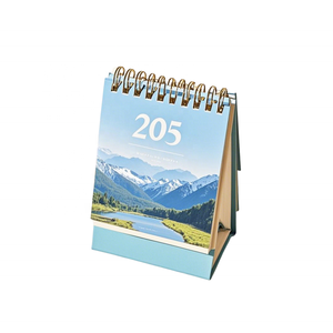 <span class=keywords><strong>Calendrier</strong></span> de bureau personnalisé 2026 avec impression artistique, paysage de montagne, reliure spirale - Product Image 1