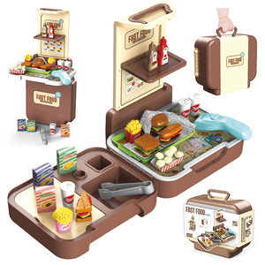 Porte-documents 2 en 1 53 pièces, jouets de simulation, boutique de jouets pour enfants, nourriture, <span class=keywords><strong>cuisine</strong></span>, Burger jouets - Product Image 1
