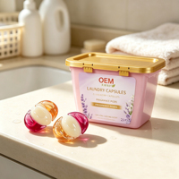 Lessive en dosettes végétales écologiques OEM jetables pour vêtements, parfum noix de coco, faible mousse, 13g