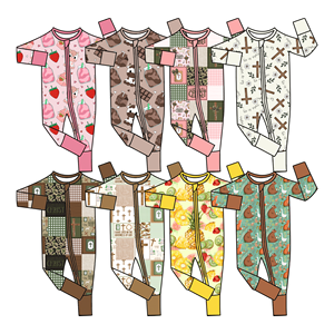 RTS entrega rápida ropa de bambú infantil 95% bambú 5% Spandex pijamas de bebé durmientes conjuntos para niños pequeños peleles con cremallera de bambú Zippy - Product Image 2