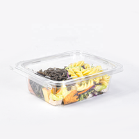 Contenants personnalisés en PET recyclé de 24 oz et 32 oz, à clapet, anti-effraction, en plastique transparent, avec charnière, pour salades, fruits, et autres aliments, étanches