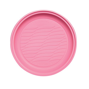 Assiettes plates en bioplastique biodégradable et compostable, diamètre 21,5 cm, rose, 20 pièces/paquet - Product Image 1