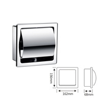 Distributeur de papier toilette mural encastré en acier inoxydable pour hôtels et maisons d'hôtes, boîte à mouchoirs escamotable à installation dissimulée