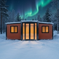 Maison conteneur extensible à double aile, mini-maison préfabriquée, cabane de station hivernale, fournisseur d'usine de modules modulaires portables