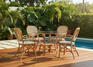 Ensemble de salle à manger en rotin/osier de style jamaïcain, élégant, compact et confortable pour villa, maison, appartement, hôtel, en provenance d'Indonésie - Product Image 5