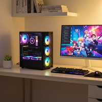 Boîtier de PC de jeu Micro ATX ITX, boîtier de PC de jeu pour ordinateur de bureau, boîtier de PC Full Tower ATX avec ventilateurs, cabinet de PC de jeu