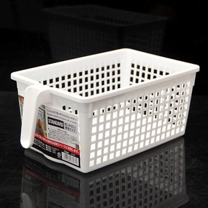 Simple Design Rectangle Large Capacity Plastic Storage Basket With Handle