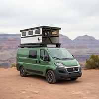 Tente de toit rigide 4 saisons P SHOW en fibre de carbone et panneau sandwich FRP isolé, camping-car pop-up pour fourgon Mercedes Sprinter