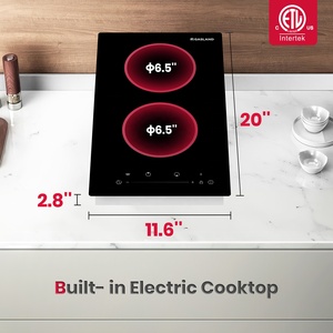 <span class=keywords><strong>GASLAND</strong></span> CH12BF Table de cuisson électrique encastrable de 12 pouces 2400W 240V 2 brûleurs Contrôle tactile 9 niveaux de puissance Minuterie de verrouillage pour enfants intégrée - Product Image 2