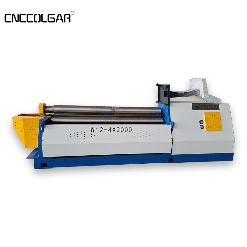 Mesin penggulung pelat baja otomatis CNC, mesin bending OK pelat baja 4 rol