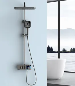 Controle Water Kraan Automatische Temperatuur Douche Mixer Systeem Digitale Piano Badkamer Doucheset