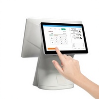 Terminal de point de vente tout-en-un avec écran tactile blanc de 15,6 pouces, système de caisse enregistreuse, systèmes de point de vente