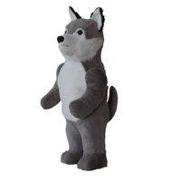 Décoration de Noël animale réaliste grandeur nature en fibre de verre animée Husky sibérien Lapin Marmotte Lion marin avec Bluetooth