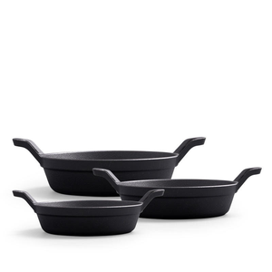 Assiette à dîner BBQ <span class=keywords><strong>en</strong></span> <span class=keywords><strong>fonte</strong></span> noire classique cuisson à <span class=keywords><strong>induction</strong></span> à gaz chaud Compatible casserole de torréfaction pré-assaisonnée <span class=keywords><strong>pour</strong></span> la cuisson - Product Image 2