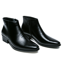 Bottes Mocassins Confortables en Cuir pour Hommes, Style Rétro Britannique, à Bout Pointu et à Enfiler