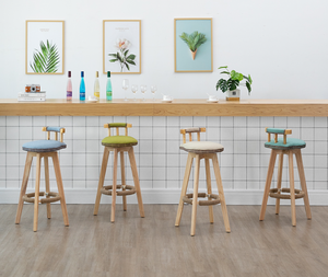 Tabourets <span class=keywords><strong>de</strong></span> <span class=keywords><strong>bar</strong></span> en bois rembourrés <span class=keywords><strong>de</strong></span> style nordique moderne en gros, chaises hautes pour table <span class=keywords><strong>de</strong></span> <span class=keywords><strong>bar</strong></span> - Product Image 6