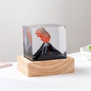Kids Table <b>Lamp</b> Creative Resin Volcanic Light Relaxing Sleep Nightlight Lighted Volcano Ornament for <b>Study</b> Room Living Room - Product Image 5