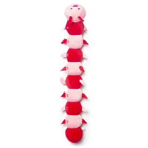 Interactive Dog Ropetoy Withball Econatural Dogropetoy ROPE Valentine's Day CATERPILLAR-RED/PINK+Customize Plush Toys