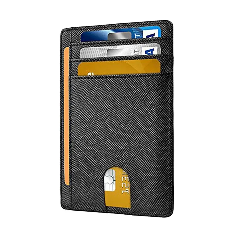 Deri RFID cüzdan kart tutucu erkek kartvizit kollu