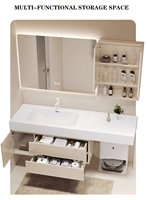 Meuble-lavabo mural de luxe de grande taille pour salle de bain, ensemble de meubles de salle de bain