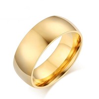 Bague large en acier inoxydable, dôme lisse et poli, minimaliste, unisexe, en stock, vente en gros, bijoux de mode