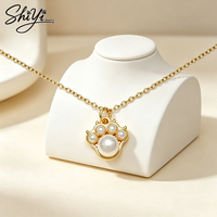 Collier Patte de Chat Plaqué Or 18K Anti-ternissement Chaîne Tendance Pendentif Minimaliste Bijou Patte d'Ours