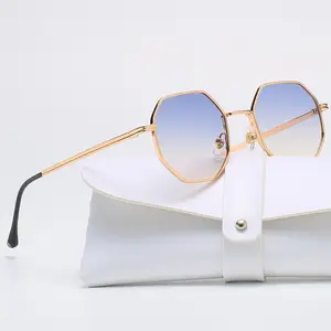 New Fashion USA Hipster Cheap Sun glasses Women Retro Vintage Octagon Hexagon Custom Metal Women Stylish Sunglasses