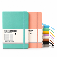 Carnet A5 à couverture rigide, couleur macaron, avec sangle élastique, grille à points minimaliste, pour l'école, le bureau, les affaires, cadeau