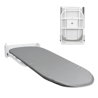 Planche à repasser murale rétractable et pliable de qualité hôtelière AXA en métal, épaisseur 7 cm, avec housse compatible vapeur, pour 3-5 salles de bain