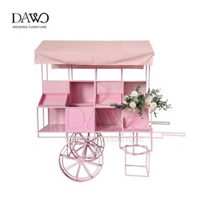 Carrello per Dessert in Ferro Rosa di Alta Qualità per Matrimoni e Feste, Uso Esterno e Workshop, Arredamento Commerciale Durevole - Product Image 3